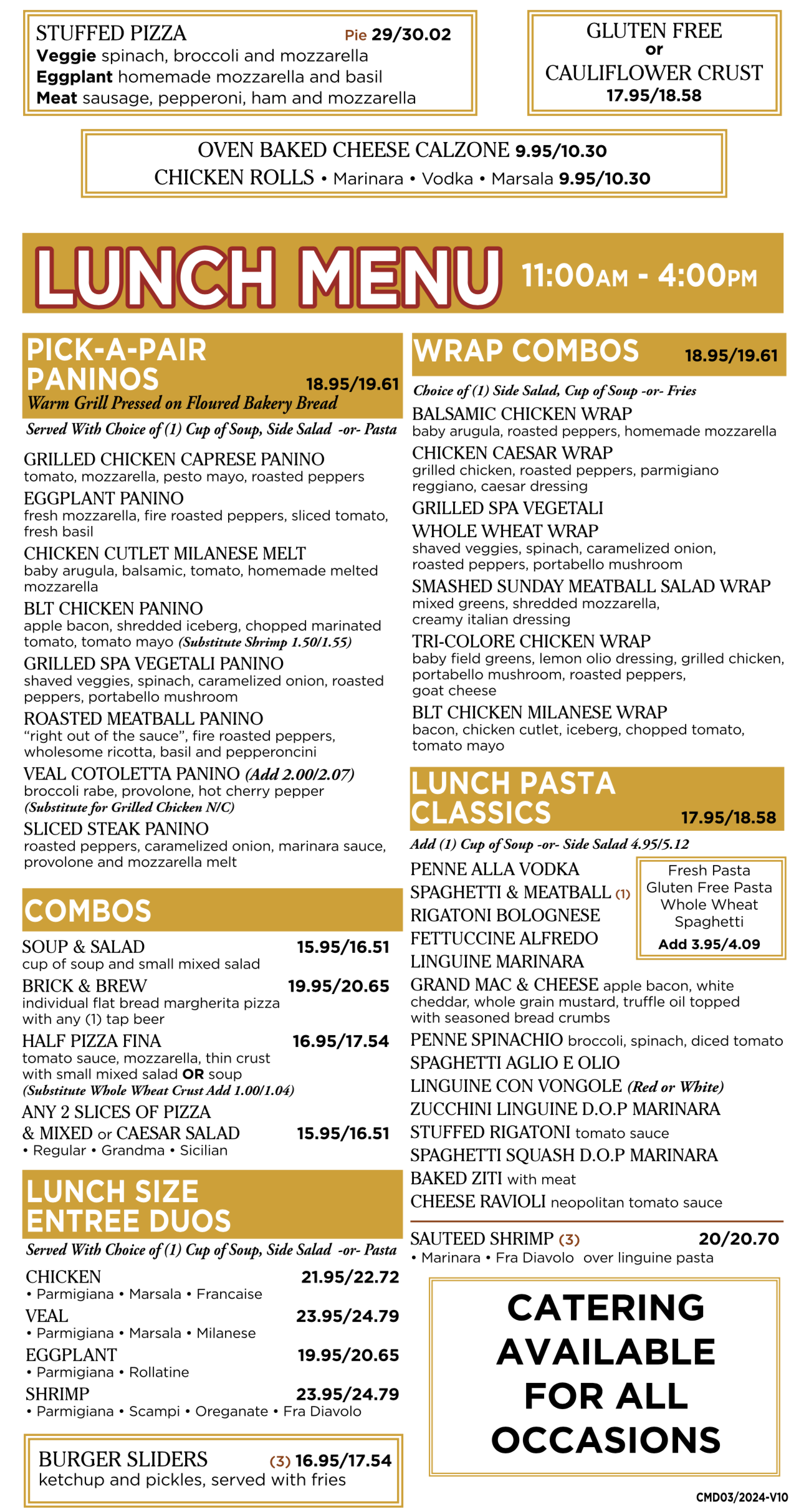 Discounted menu prices