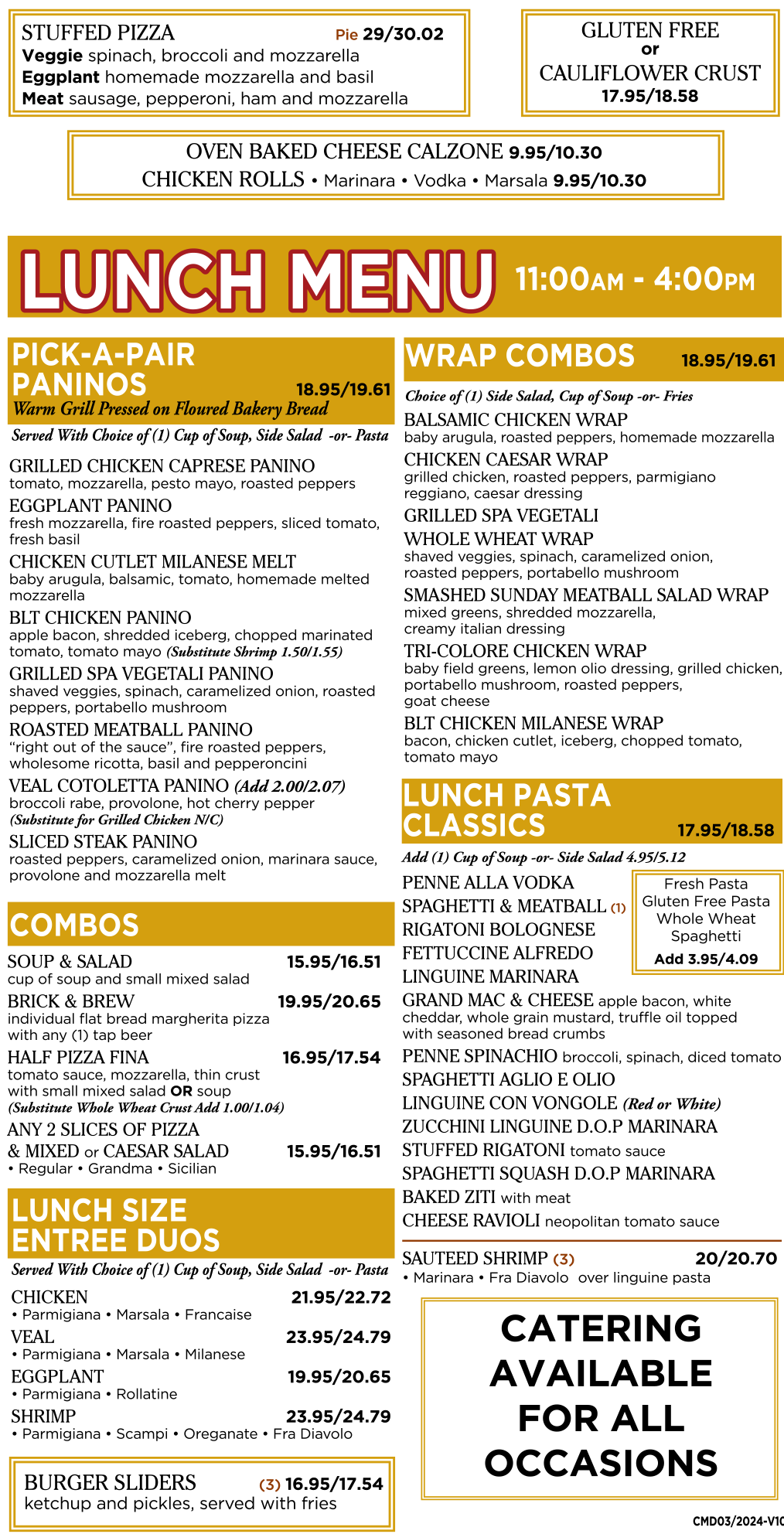 Discounted menu prices